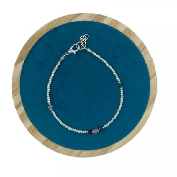 (image for) Nepalese Extra Fine Gem Bracelet - Pearl & Cut Beads