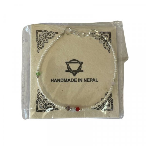 (image for) Nepalese Extra Fine Gem Bracelet - Pearl & Cut Beads