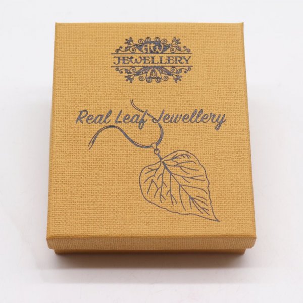 (image for) Necklace & Earring Set - Bravery Leaf - Pewter