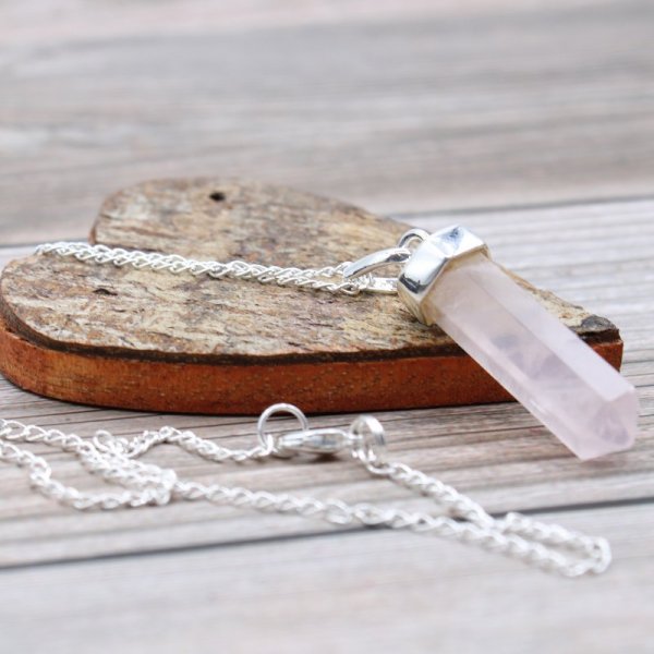(image for) Gemstone Classic Point Pendant - Rose Quartz
