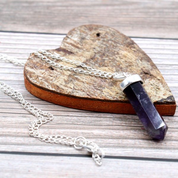 (image for) Gemstone Classic Point Pendant - Amethyst