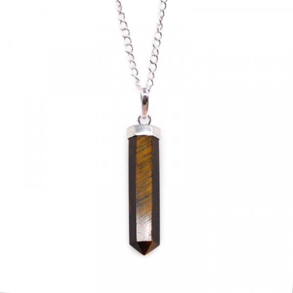 (image for) Gemstone Classic Point Pendant - Tiger Eye