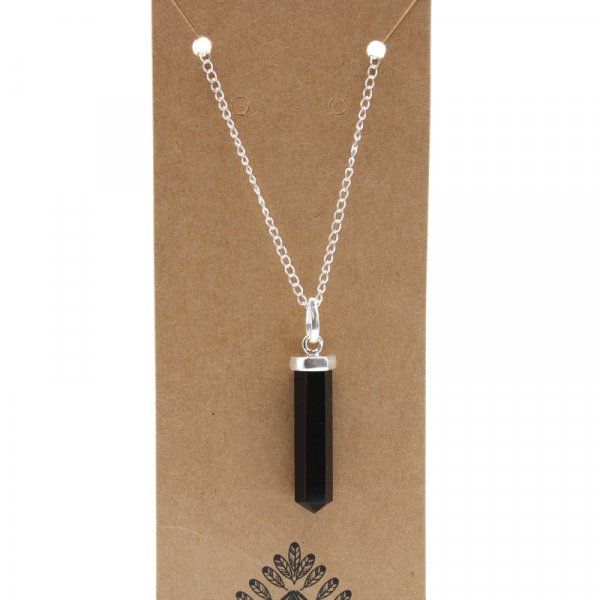 (image for) Gemstone Classic Point Pendant - Black Agate