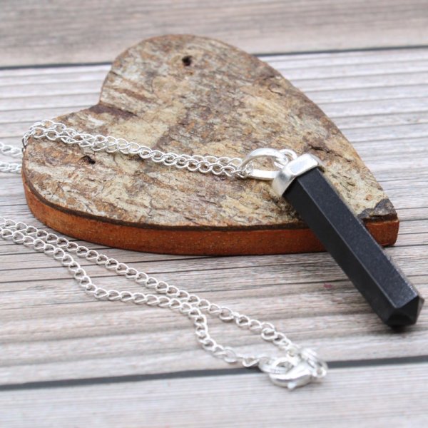 (image for) Gemstone Classic Point Pendant - Black Agate