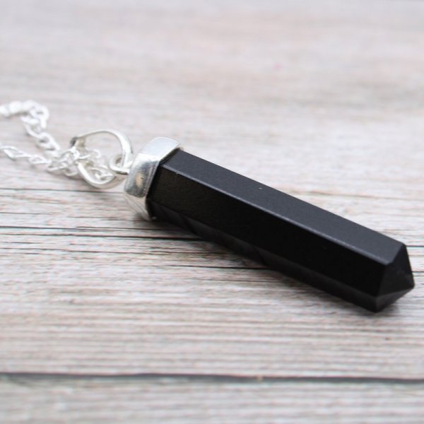 (image for) Gemstone Classic Point Pendant - Black Agate