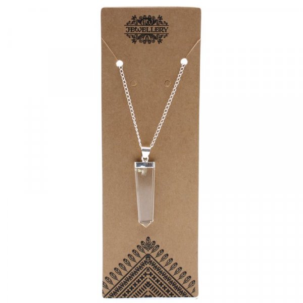 (image for) Gemstone Flat Pencil Pendant - Rock Quartz
