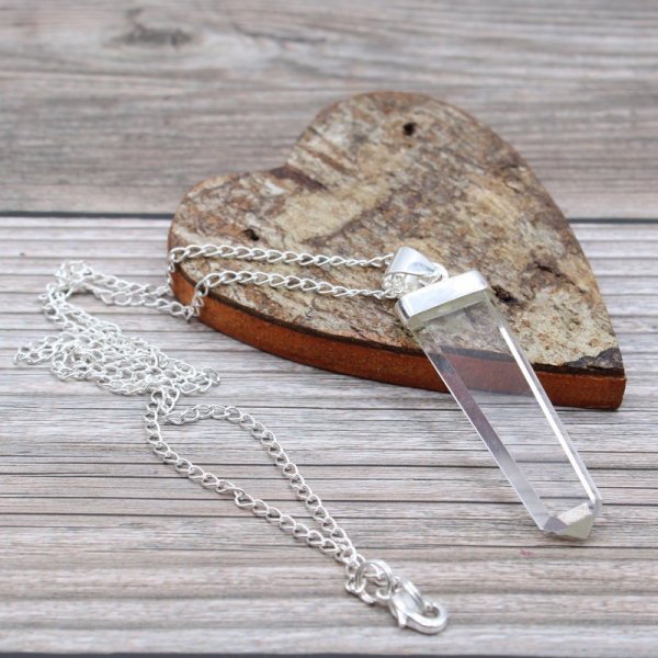 (image for) Gemstone Flat Pencil Pendant - Rock Quartz
