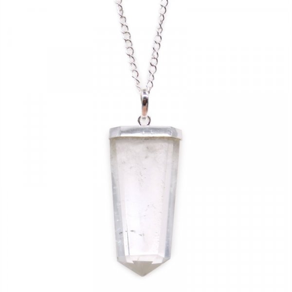 (image for) Gemstone Flat Pencil Pendant - Rock Quartz