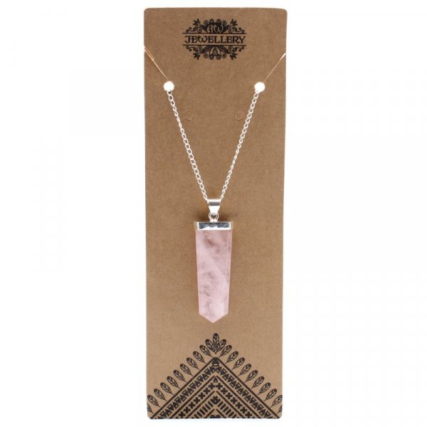 (image for) Gemstone Flat Pencil Pendant - Rose Quartz