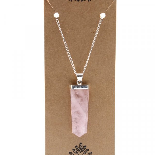 (image for) Gemstone Flat Pencil Pendant - Rose Quartz