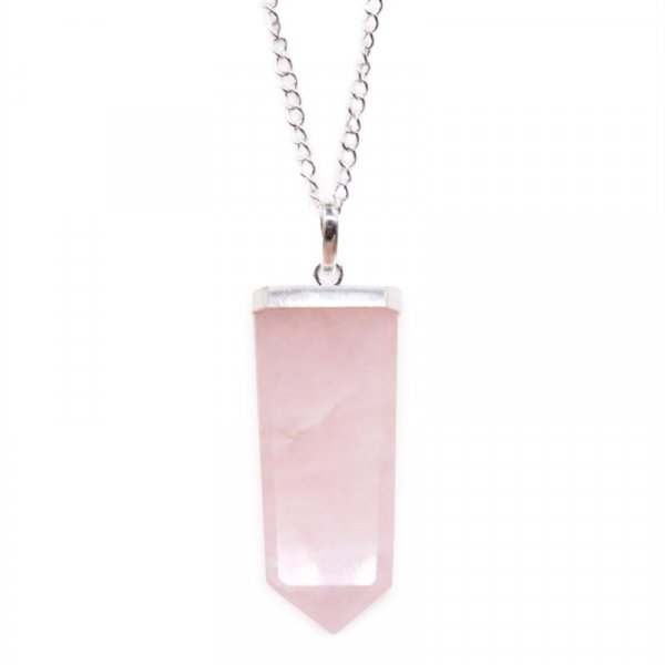 (image for) Gemstone Flat Pencil Pendant - Rose Quartz