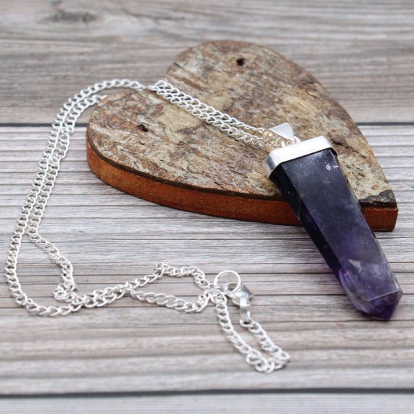 (image for) Gemstone Flat Pencil Pendant - Amethyst