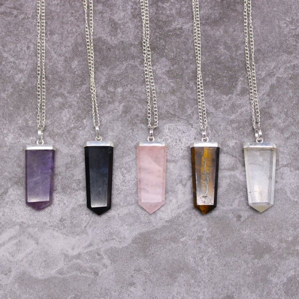 (image for) Gemstone Flat Pencil Pendant - Amethyst