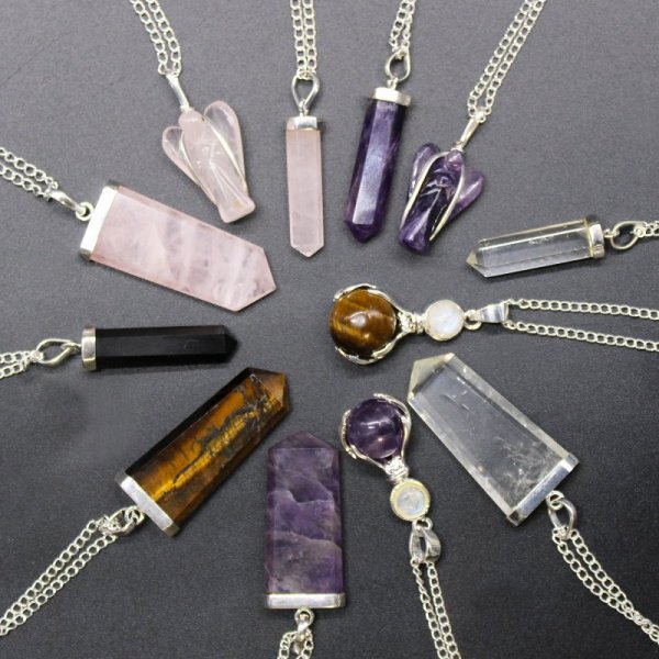 (image for) Gemstone Flat Pencil Pendant - Amethyst