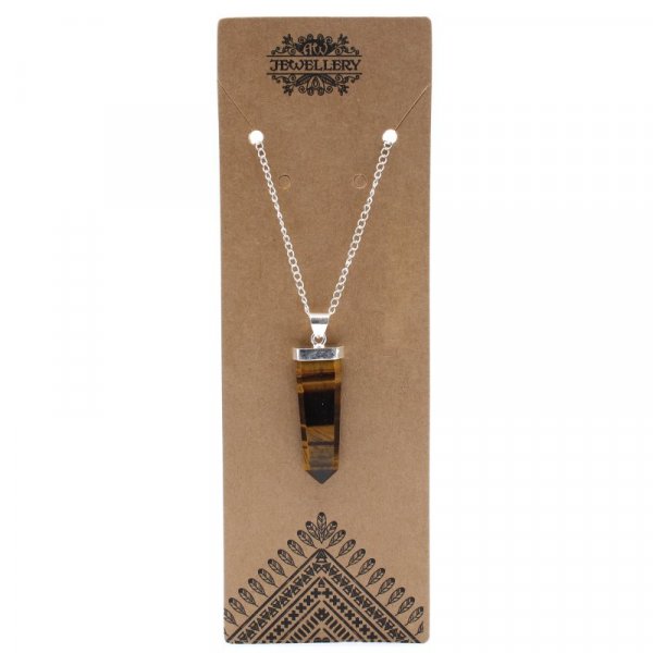 (image for) Gemstone Flat Pencil Pendant - Tiger Eye