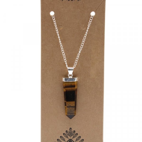(image for) Gemstone Flat Pencil Pendant - Tiger Eye