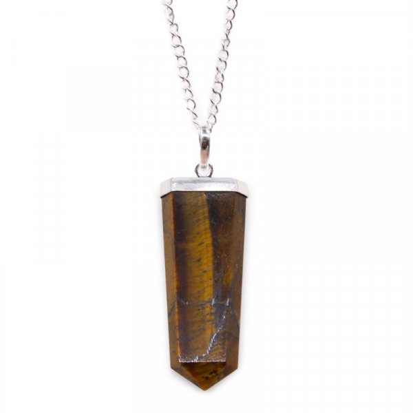 (image for) Gemstone Flat Pencil Pendant - Tiger Eye