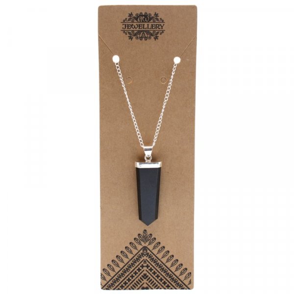 (image for) Gemstone Flat Pencil Pendant - Black Agate