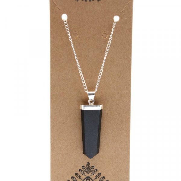 (image for) Gemstone Flat Pencil Pendant - Black Agate