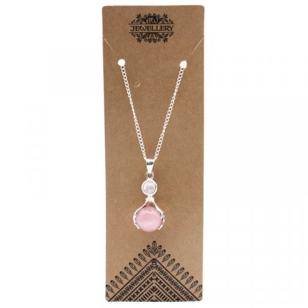 (image for) Gemstone Healing Hands Pendant - Rose Quartz
