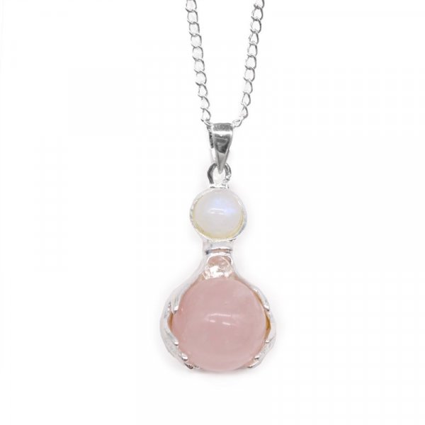(image for) Gemstone Healing Hands Pendant - Rose Quartz
