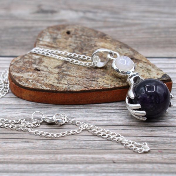 (image for) Gemstone Healing Hands Pendant - Amethyst