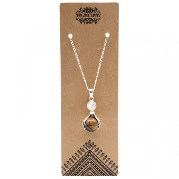 (image for) Gemstone Healing Hands Pendant - Tiger Eye