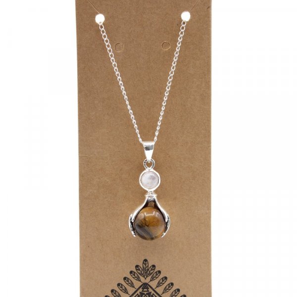 (image for) Gemstone Healing Hands Pendant - Tiger Eye
