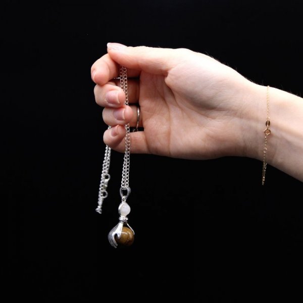 (image for) Gemstone Healing Hands Pendant - Tiger Eye
