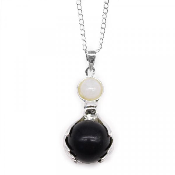 (image for) Gemstone Healing Hands Pendant - Black Agate