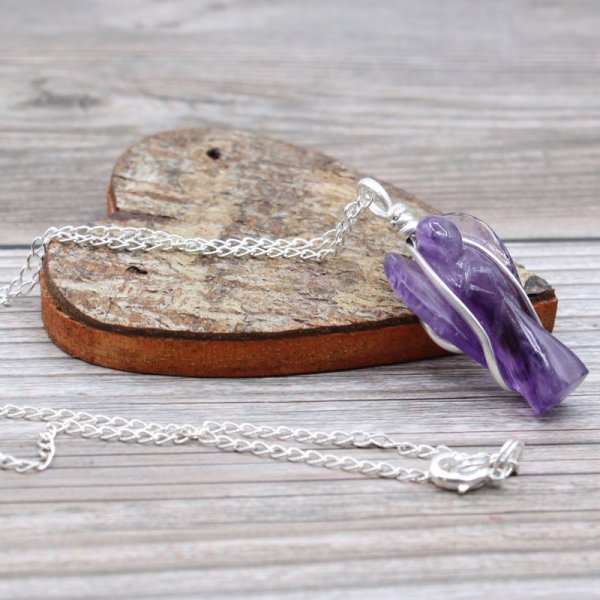 (image for) Gemstone Guardian Angel Pendant - Amethyst