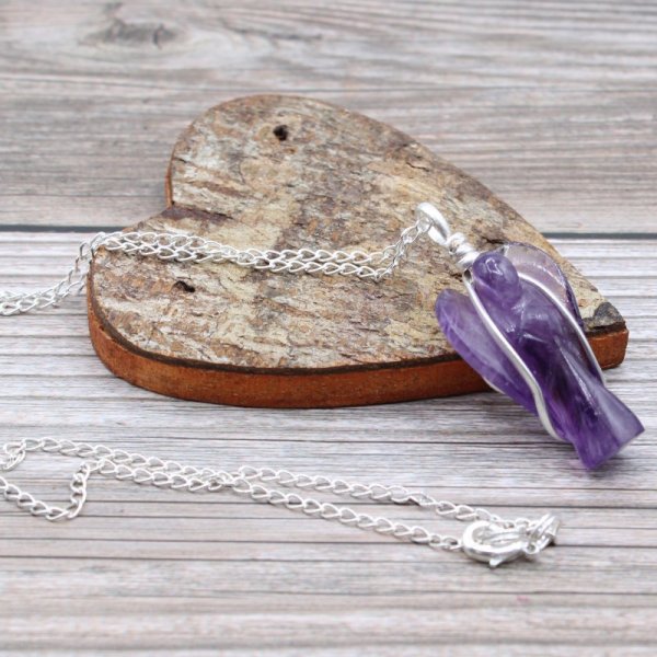 (image for) Gemstone Guardian Angel Pendant - Amethyst