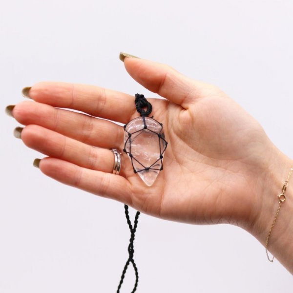 (image for) Laced Gemstone Teardrop Pendant - Rock Quartz