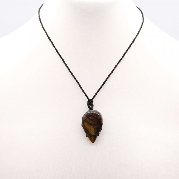 (image for) Laced Gemstone Teardrop Pendant - Tigereye
