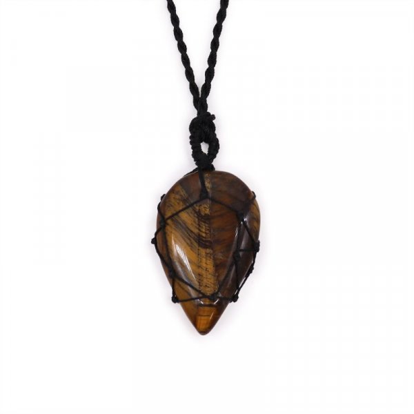 (image for) Laced Gemstone Teardrop Pendant - Tigereye