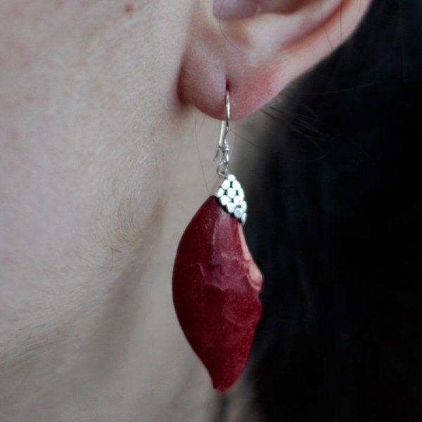 (image for) 925 Silver Earrings - Leaf Drop
