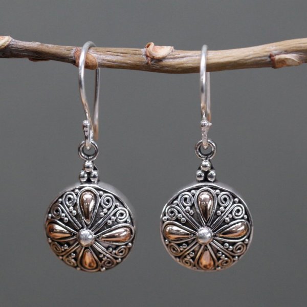 (image for) Silver & Gold Earring - Classic Round