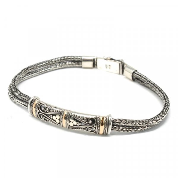 (image for) Silver & Gold Bracelet - Unisex Twin Chain