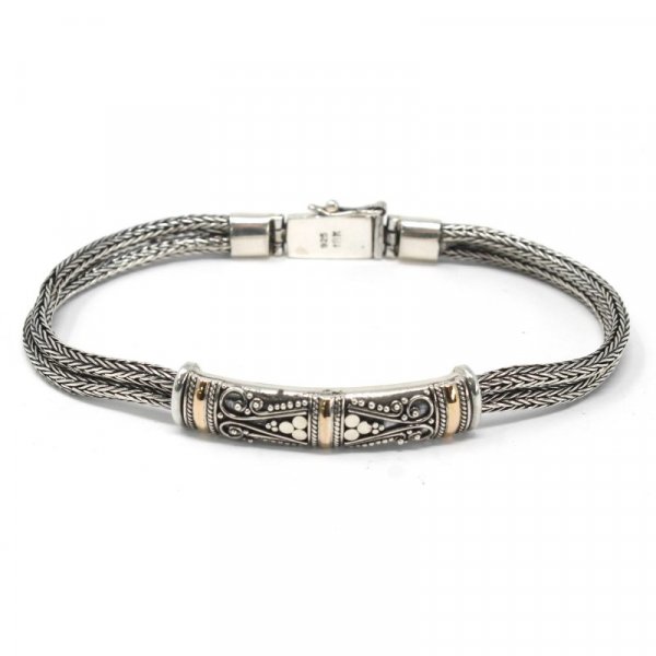 (image for) Silver & Gold Bracelet - Unisex Twin Chain