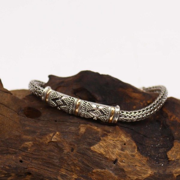 (image for) Silver & Gold Bracelet - Unisex Single Chain