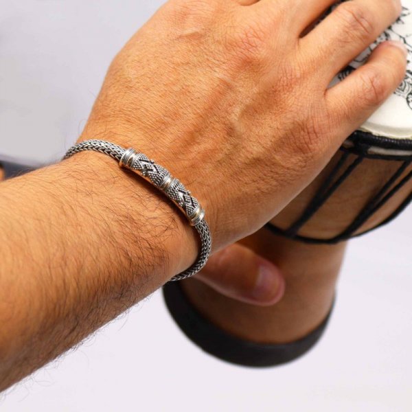 (image for) Silver & Gold Bracelet - Unisex Single Chain
