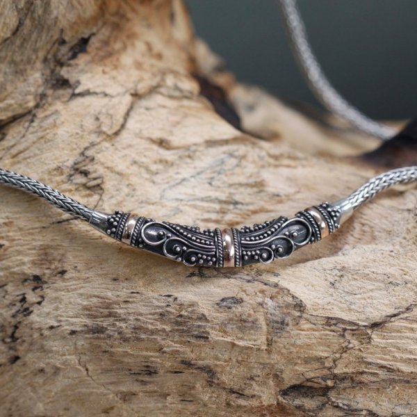 (image for) Silver & Gold Necklace - Tribal