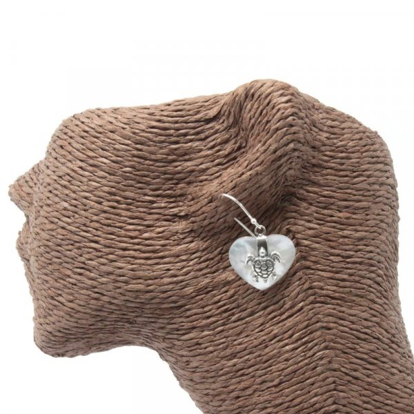 (image for) Shell & Silver Earrings - Sea Turtle - MOP