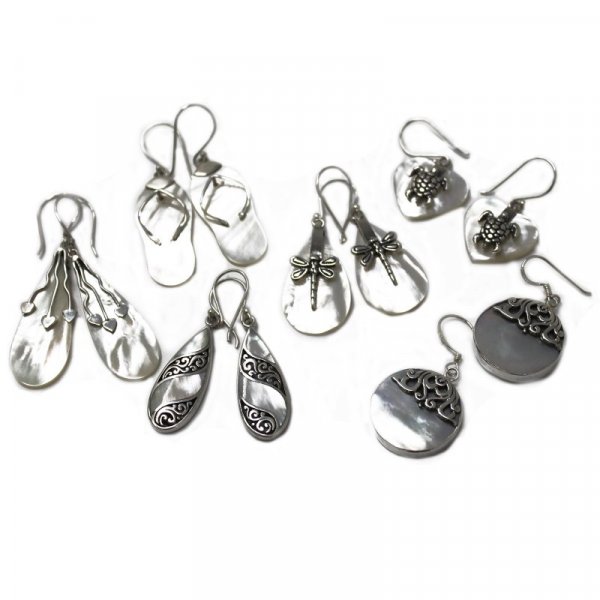 (image for) Shell & Silver Earrings - Classic Disc - MOP