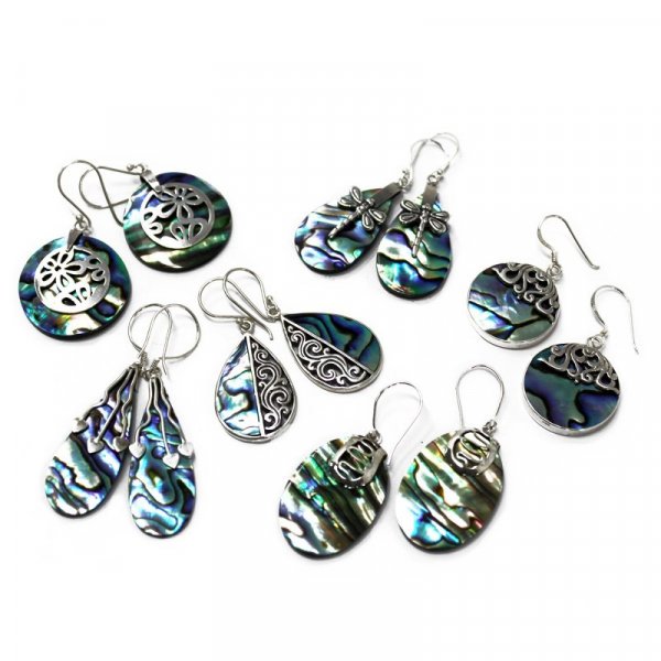 (image for) Shell & Silver Earrings - Classic Disc - Abalone