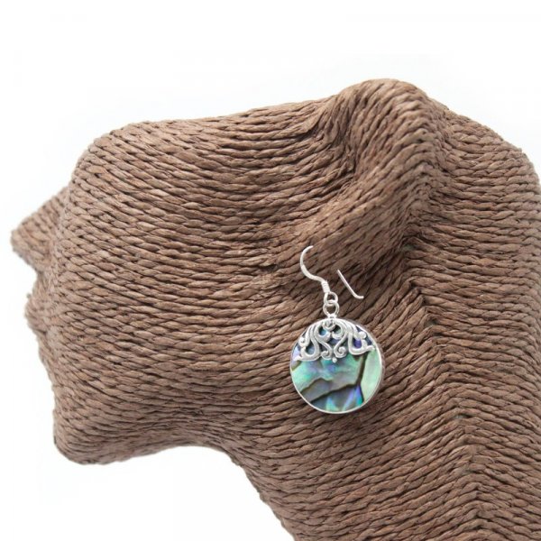(image for) Shell & Silver Earrings - Classic Disc - Abalone