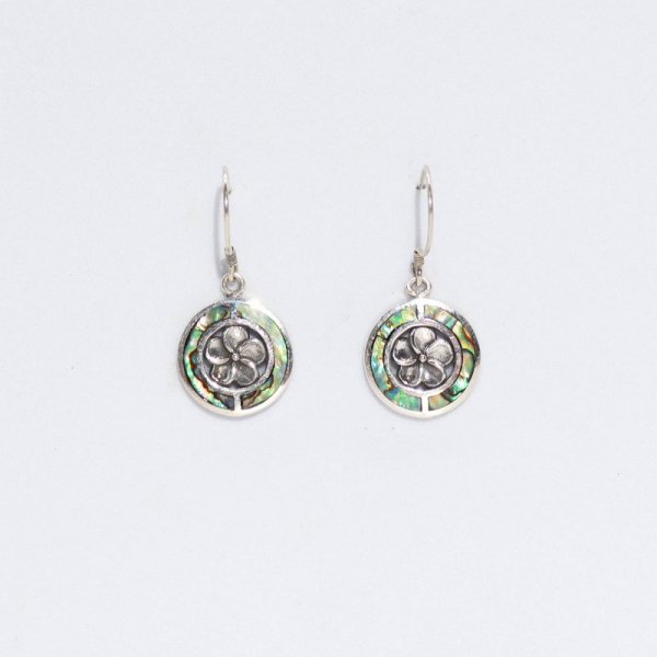 (image for) Shell & Silver Earrings - Frangipani - Abalone
