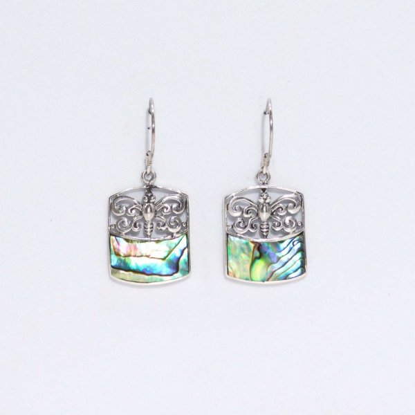 (image for) Shell & Silver Earrings - Dragonfly - Abalone