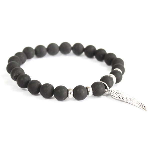 (image for) Angel Wing / Black Agate - Gemstone Bracelet