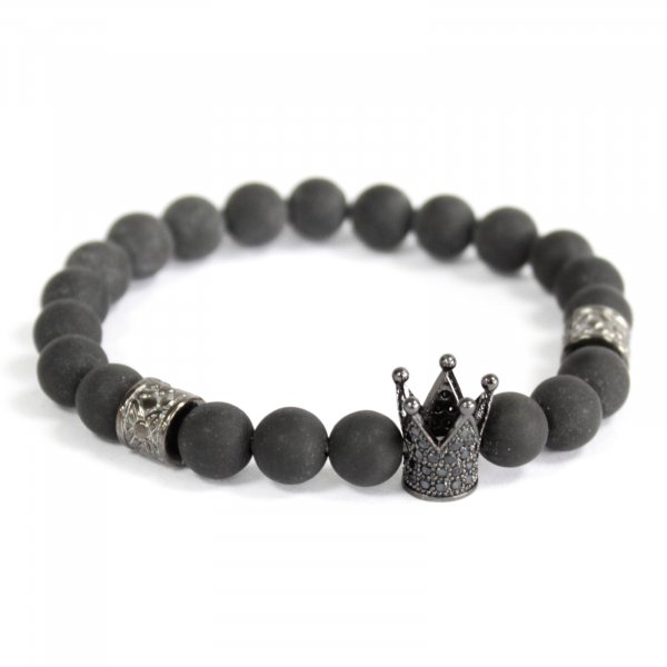 (image for) Crystal Crown / Black Agate - Gemstone Bracelet